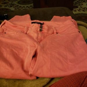 Torrid Coral colored stretch jeggings